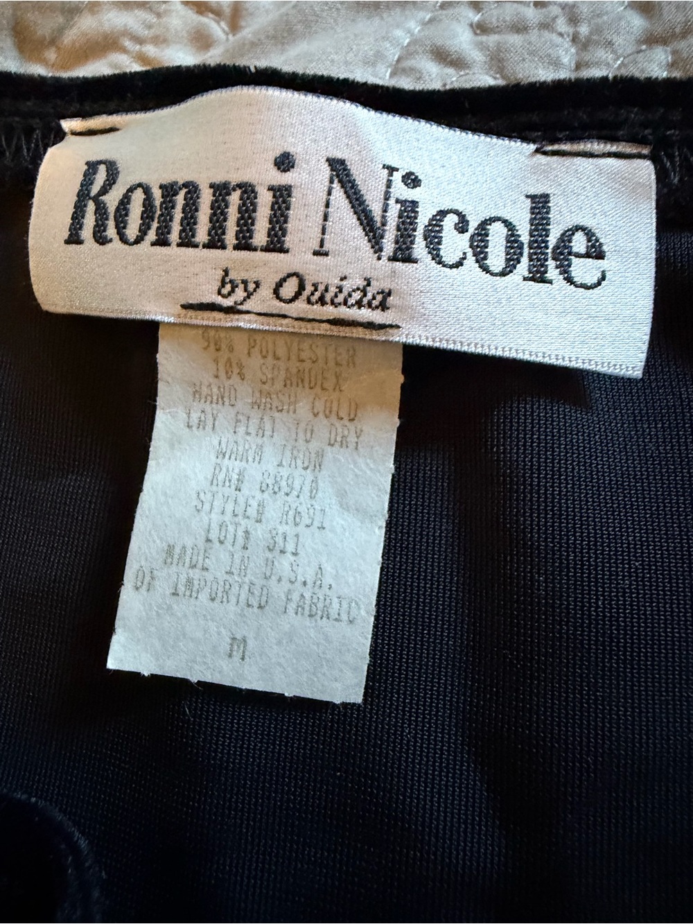 Vtg Ronni Nicole Black Velvet Maxi Skirt with high dual leg slits - Picture 4 of 6